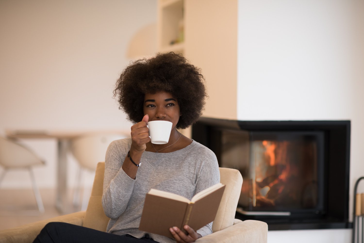 Black Woman Reading Book